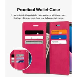 Hot Pink IPhone 13 Mercury Mansoor Diary Flip Wallet Case -Cheap NewCase Store iphone 13 mercury mansoor wallet hot pink 3 61264.1683163780