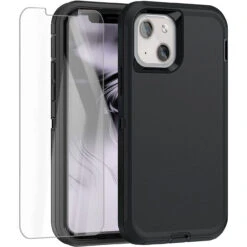 Black IPhone 13 Heavy Duty Military Defense Drop Proof Case