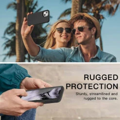 Black IPhone 13 Heavy Duty Military Defense Drop Proof Case -Cheap NewCase Store iphone 13 military grade defender case black 3 96925.1673678480