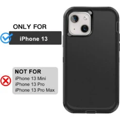 Black IPhone 13 Heavy Duty Military Defense Drop Proof Case -Cheap NewCase Store iphone 13 military grade defender case black 6 89441.1673678480