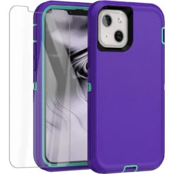 Purple Full Body Heavy Duty Defender Case For IPhone 13