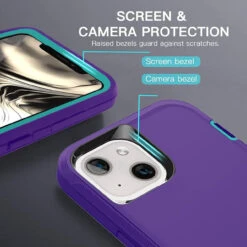 Purple Full Body Heavy Duty Defender Case For IPhone 13 -Cheap NewCase Store iphone 13 military grade defender case purple 3 87632.1673678483