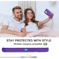 Purple Full Body Heavy Duty Defender Case For IPhone 13 -Cheap NewCase Store iphone 13 military grade defender case purple 6 43997.1673678483