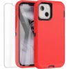 Red Full Body Heavy Duty Defender Case For IPhone 13