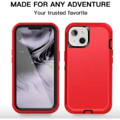 Red Full Body Heavy Duty Defender Case For IPhone 13 10 Red Full Body Heavy Duty Defender Case For IPhone 13 -Cheap NewCase Store iphone 13 military grade defender case red 3 70177.1673678485