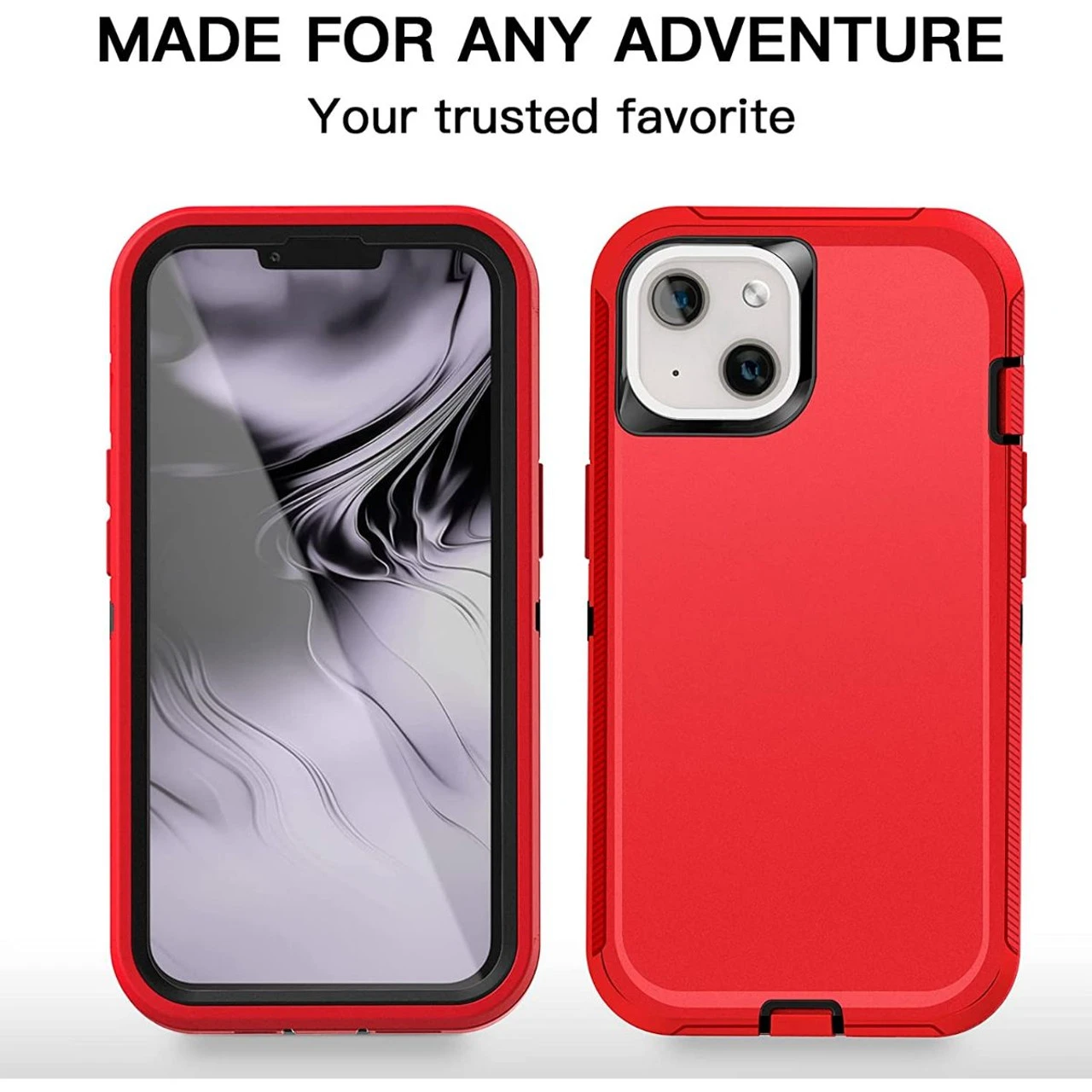 Red Full Body Heavy Duty Defender Case For IPhone 13 3 Red Full Body Heavy Duty Defender Case For IPhone 13 - Image 3
