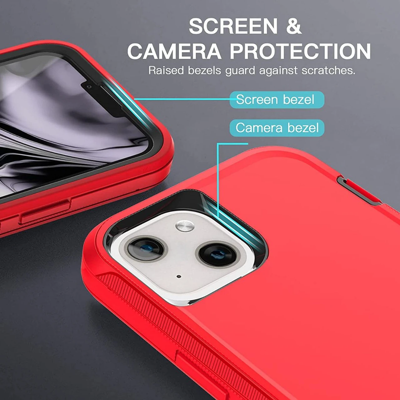 Red Full Body Heavy Duty Defender Case For IPhone 13 4 Red Full Body Heavy Duty Defender Case For IPhone 13 - Image 4
