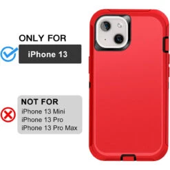 Red Full Body Heavy Duty Defender Case For IPhone 13 12 Red Full Body Heavy Duty Defender Case For IPhone 13 -Cheap NewCase Store iphone 13 military grade defender case red 5 65933.1673678485