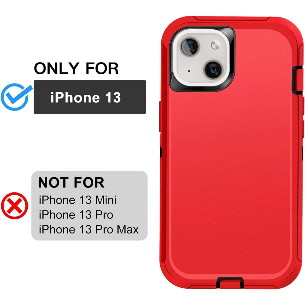 Red Full Body Heavy Duty Defender Case For IPhone 13 5 Red Full Body Heavy Duty Defender Case For IPhone 13 - Image 5