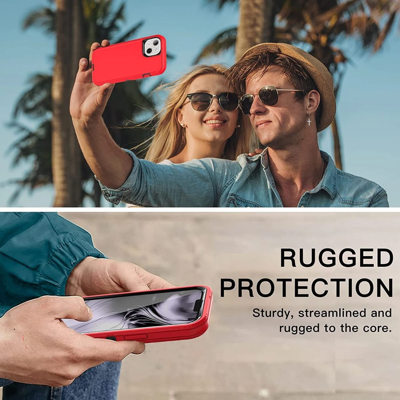 Red Full Body Heavy Duty Defender Case For IPhone 13 6 Red Full Body Heavy Duty Defender Case For IPhone 13 - Image 6