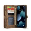 Brown IPhone 13 Mini 2 In 1 Multi-Functional Wallet Shock Proof Case