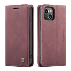 Wine CaseMe Compact Flip Magnetic Wallet Case For IPhone 13 Mini -Cheap NewCase Store iphone 13 mini caseme wallet wine 3 59676.1649295252