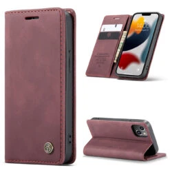 Wine CaseMe Compact Flip Magnetic Wallet Case For IPhone 13 Mini -Cheap NewCase Store iphone 13 mini caseme wallet wine 4 23828.1649295252