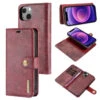 Red IPhone 13 Mini DG.Ming 2 In 1 Leather Wallet Removable Magnetic Case