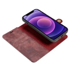 Red IPhone 13 Mini DG.Ming 2 In 1 Leather Wallet Removable Magnetic Case -Cheap NewCase Store iphone 13 mini dg ming wallet magnetic case red 6 16797.1700735104