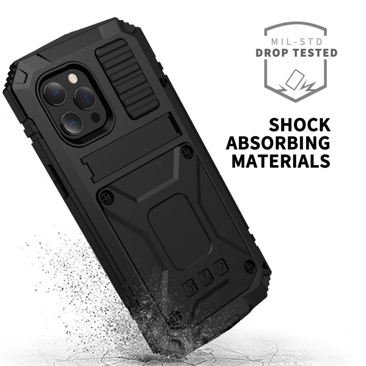 Black Extreme Dustproof Shockproof Metal Case For IPhone 13 Mini 3 Black Extreme Dustproof Shockproof Metal Case For IPhone 13 Mini - Image 3