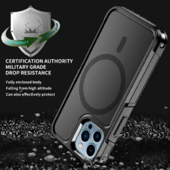 Black IPhone 13 Mini MagSafe Magnetic Slim Compact Defender Case -Cheap NewCase Store iphone 13 mini magsafe shockproof case black 7 09293.1659586763