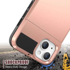 Rose Gold Slide Armor Case With Card Slot Holder For IPhone 13 Mini 11 Rose Gold Slide Armor Case With Card Slot Holder For IPhone 13 Mini -Cheap NewCase Store iphone 13 mini slide armour rose gold 6 81083.1649131338