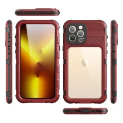 Red IPhone 13 Aluminum Alloy Diving Shell Waterproof / Drop Proof Case 26 Red IPhone 13 Aluminum Alloy Diving Shell Waterproof / Drop Proof Case -Cheap NewCase Store iphone 13 pro aluminium alloy waterproof case red 12 04990.1649380332