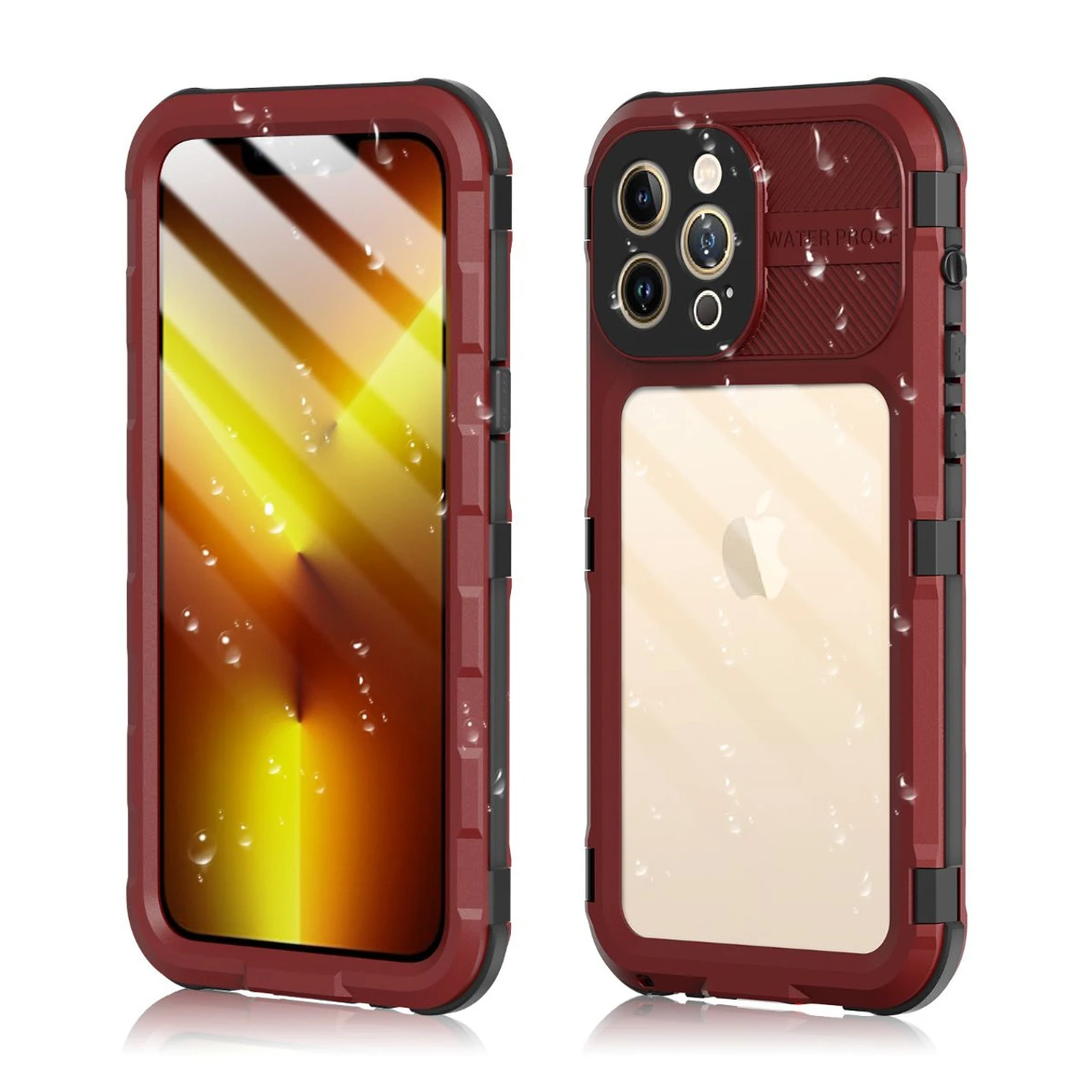 Red IPhone 13 Aluminum Alloy Diving Shell Waterproof / Drop Proof Case 1 Red IPhone 13 Aluminum Alloy Diving Shell Waterproof / Drop Proof Case