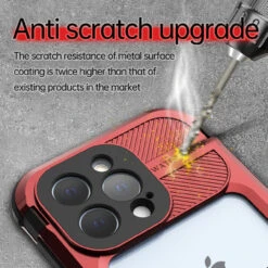 Red IPhone 13 Aluminum Alloy Diving Shell Waterproof / Drop Proof Case 23 Red IPhone 13 Aluminum Alloy Diving Shell Waterproof / Drop Proof Case -Cheap NewCase Store iphone 13 pro aluminium alloy waterproof case red 9 60711.1649380324