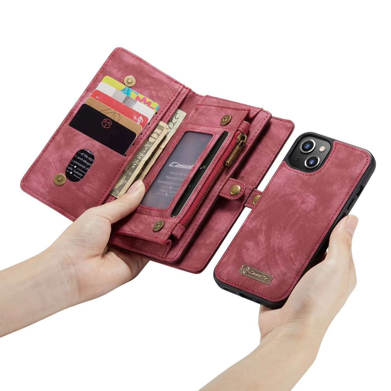 Red CaseMe 11 Card Slot Wallet Magnetic Case For IPhone 13 Pro 2 Red CaseMe 11 Card Slot Wallet Magnetic Case For IPhone 13 Pro - Image 2