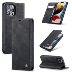 Black IPhone 13 Pro CaseMe Compact Flip Magnetic Wallet Case -Cheap NewCase Store iphone 13 pro caseme wallet black 3 04025.1689218803