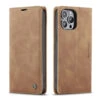 Brown IPhone 13 Pro CaseMe Compact Flip Magnetic Wallet Case