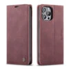 Wine CaseMe Compact Flip Magnetic Wallet Case For IPhone 13 Pro