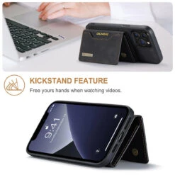 Black IPhone 13 Pro DG.Ming M2 Magnetic Detachable Mini Wallet Case -Cheap NewCase Store iphone 13 pro dg ming m2 series black 3 30209.1700649890