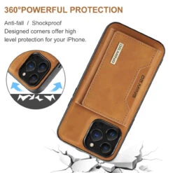 Brown IPhone 13 Pro DG.Ming M2 Magnetic Shockproof Case With Wallet -Cheap NewCase Store iphone 13 pro dg ming m2 series brown 4 51347.1700649892