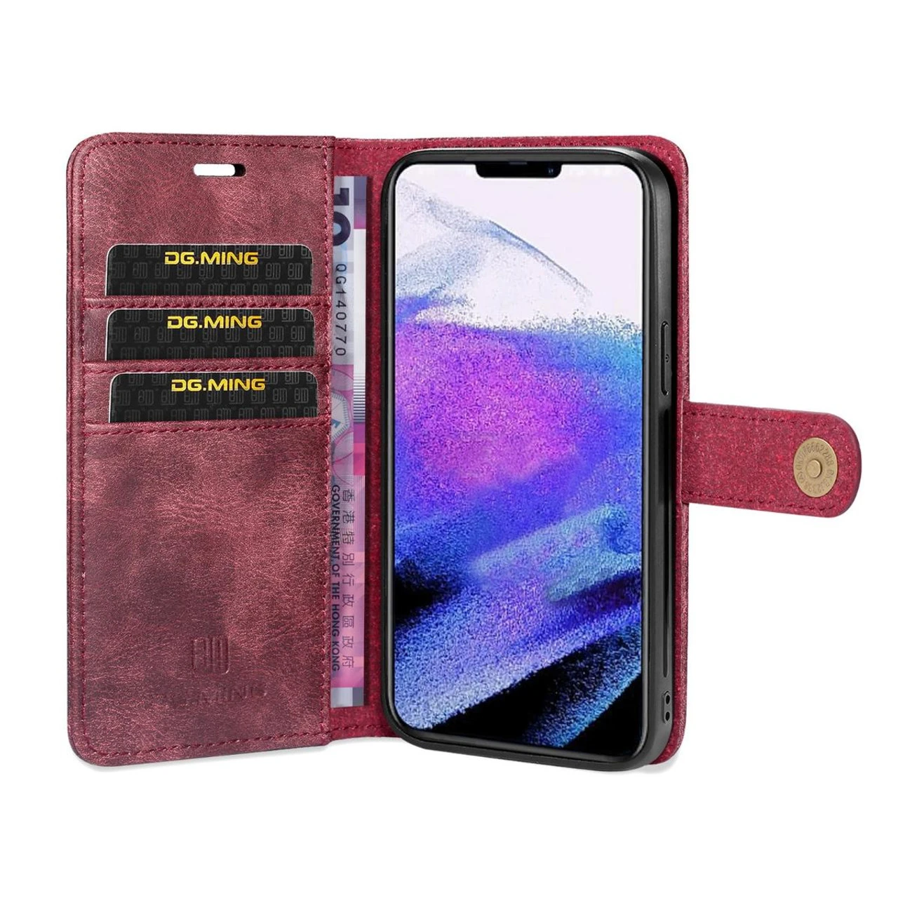 Red IPhone 13 Pro DG.Ming Premium 2 In 1 Magnetic Case And Wallet 5 Red IPhone 13 Pro DG.Ming Premium 2 In 1 Magnetic Case And Wallet - Image 5