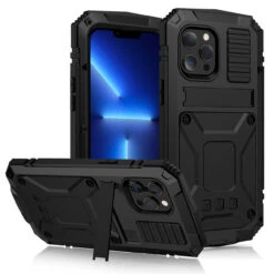 Black IPhone 13 Pro Heavy Duty Military Metal Drop Proof Case