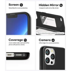 Black IPhone 13 Pro Mercury Slim Magnetic Door Case With Card Slot -Cheap NewCase Store iphone 13 pro goospery magnetic door case black 5 23279.1667280924