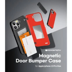 Red IPhone 13 Pro Mercury Slim Shock Proof Magnetic Door Case -Cheap NewCase Store iphone 13 pro goospery magnetic door case red 4 94527.1675299828