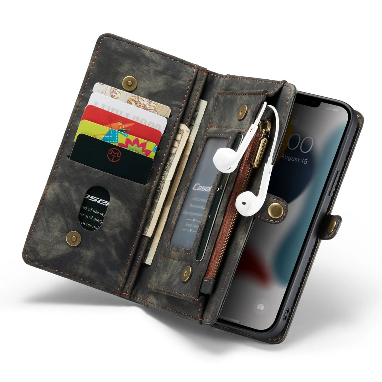 Black IPhone 13 Pro Max Multi-Functional Wallet Detachable Magnetic Case 3 Black IPhone 13 Pro Max Multi-Functional Wallet Detachable Magnetic Case - Image 3