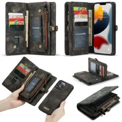 Black IPhone 13 Pro Max Multi-Functional Wallet Detachable Magnetic Case 9 Black IPhone 13 Pro Max Multi-Functional Wallet Detachable Magnetic Case -Cheap NewCase Store iphone 13 pro max caseme multifunctional wallet black 5 53920.1645531453
