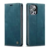 Blue CaseMe Compact Flip Magnetic Wallet Case For IPhone 13 Pro Max