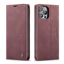 Wine IPhone 13 Pro Max CaseMe Slim 2 Card Slot Classy Wallet Case