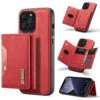 Red IPhone 13 Pro Max DG.Ming M2 Series 3-Fold Multi Card Wallet Case