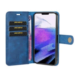 Blue DG.Ming M2 Magnetic Shockproof Case Leather Wallet For IPhone 13 Pro Max -Cheap NewCase Store iphone 13 pro max dg ming wallet magnetic case blue 5 43545.1700735116
