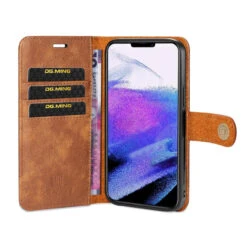 Brown IPhone 13 Pro Max DG.Ming Magnetic Detachable Wallet Case With Card Slots -Cheap NewCase Store iphone 13 pro max dg ming wallet magnetic case brown 5 00617.1700735118