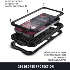 Black IPhone 13 Pro Max Extreme Dustproof Shockproof Metal Case 11 Black IPhone 13 Pro Max Extreme Dustproof Shockproof Metal Case -Cheap NewCase Store iphone 13 pro max extreme metal military case black 5 60655.1695005624