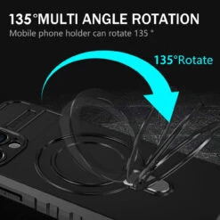 Black IPhone 13 Pro Max Magnetic Ring Shock / Drop Proof Magsafe Case -Cheap NewCase Store iphone 13 pro max magnetic holder phone case black 6 23177.1694656793