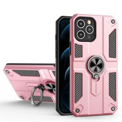 Rose Gold IPhone 13 Pro Max Slim Armor 360 Degree Ring Stand Case