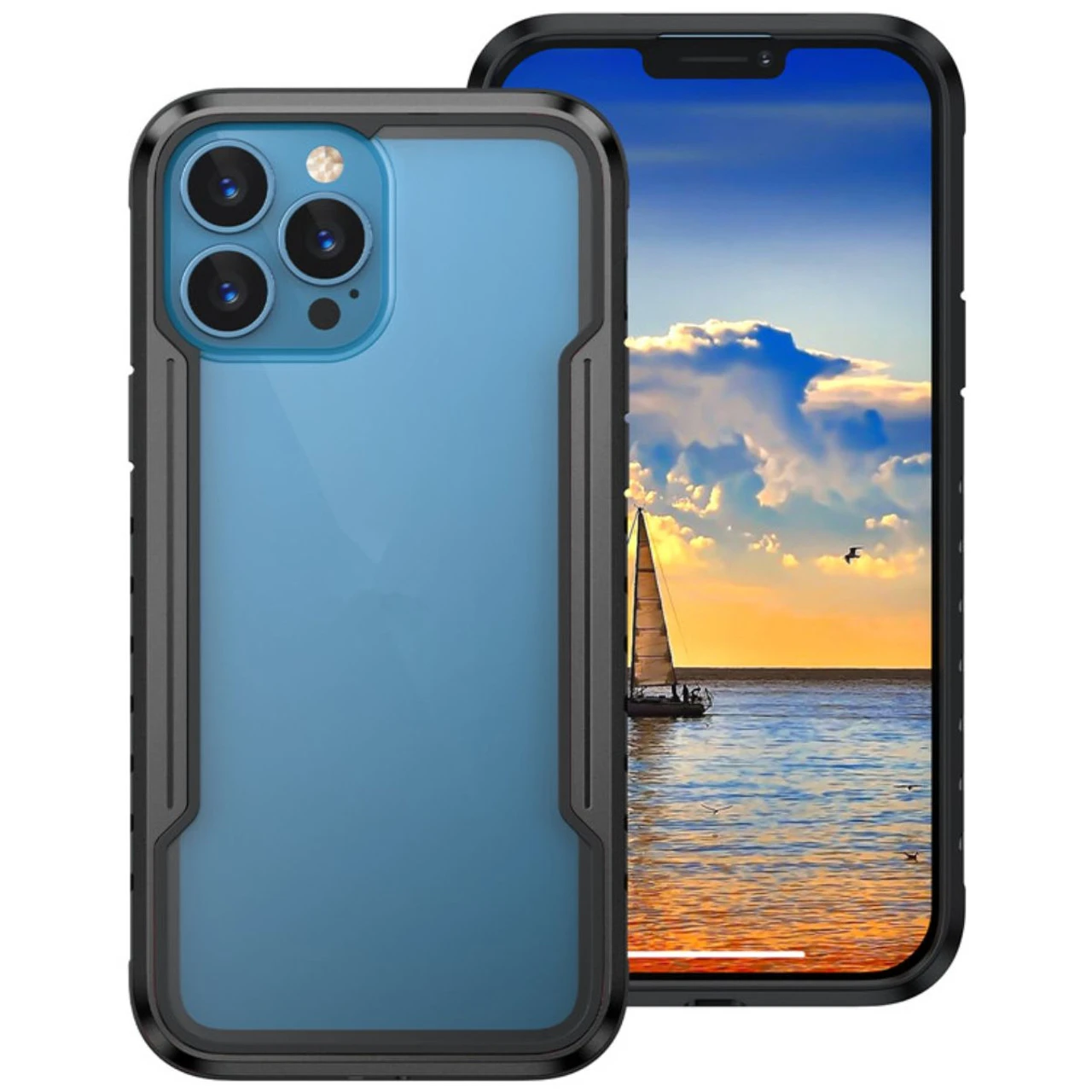 Black IPhone 13 Pro Max Military Drop-Proof Aluminum Alloy Acrylic Case 1 Black IPhone 13 Pro Max Military Drop-Proof Aluminum Alloy Acrylic Case