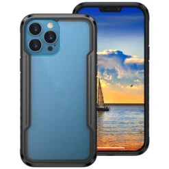 Black Military Drop-Proof Aluminum Alloy Acrylic Case For IPhone 13 Pro