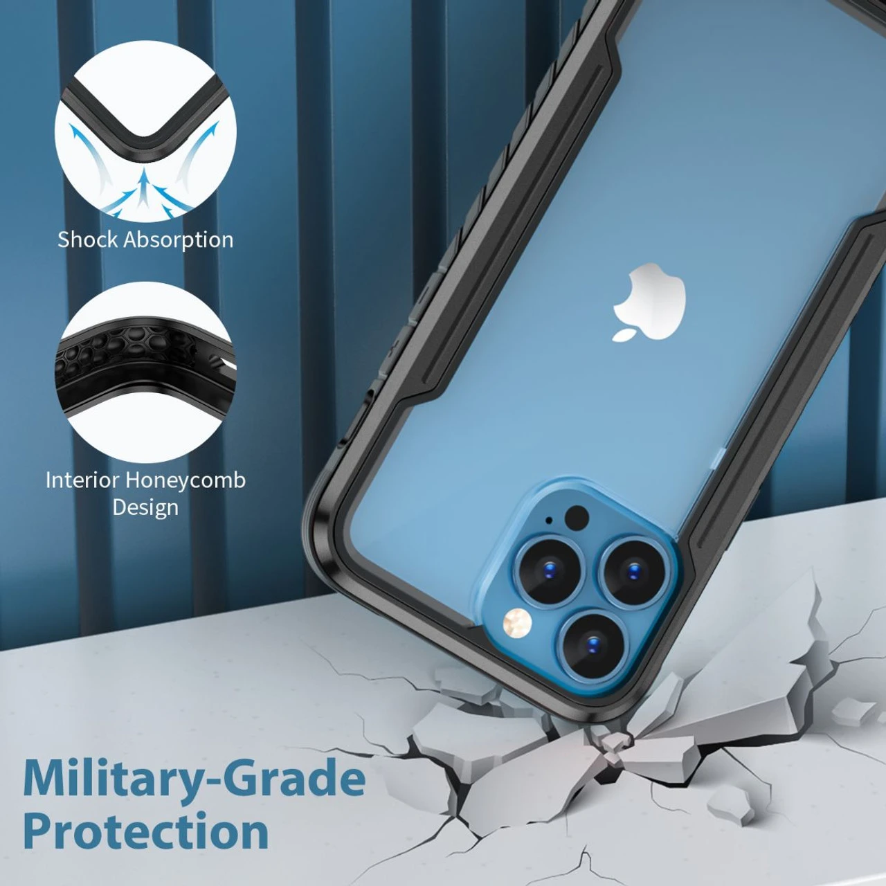 Black IPhone 13 Pro Max Military Drop-Proof Aluminum Alloy Acrylic Case 4 Black IPhone 13 Pro Max Military Drop-Proof Aluminum Alloy Acrylic Case - Image 4