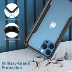 IPhone 13 Mini Military Grade Drop Proof Case - Black / Clear 12 IPhone 13 Mini Military Grade Drop Proof Case - Black / Clear -Cheap NewCase Store iphone 13 pro max military drop proof case black 4 48001.1635569839