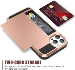 Rose Gold IPhone 13 Pro Max Slide Armor Tough Defender Card Case -Cheap NewCase Store iphone 13 pro max slide armour rose gold 6 47636.1637726263
